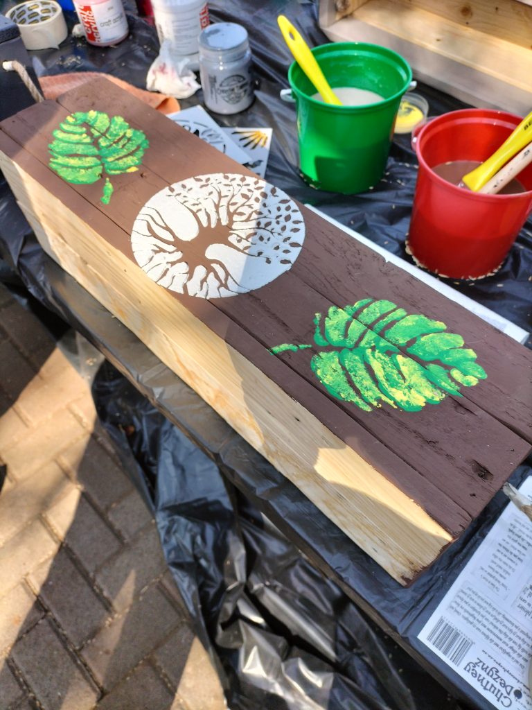 Stencils with textured paste and paint