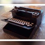 Wooden Typewriter Stationery Holder